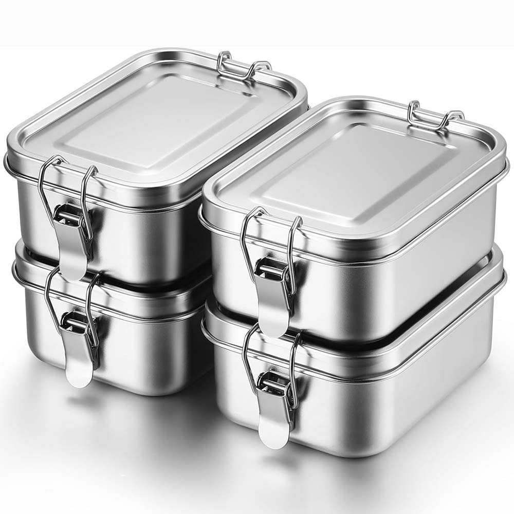 Food Snacks For School - 4Pcs Stainless Steel Bento Box Metal