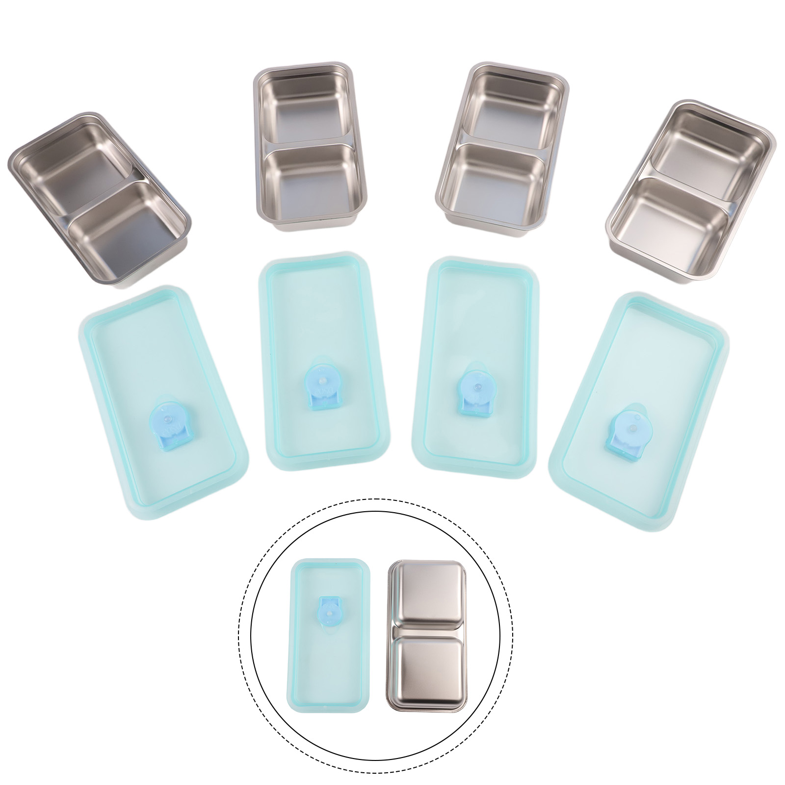 Food Snacks For School - 4Pcs Stainless Steel Snack Containers 2