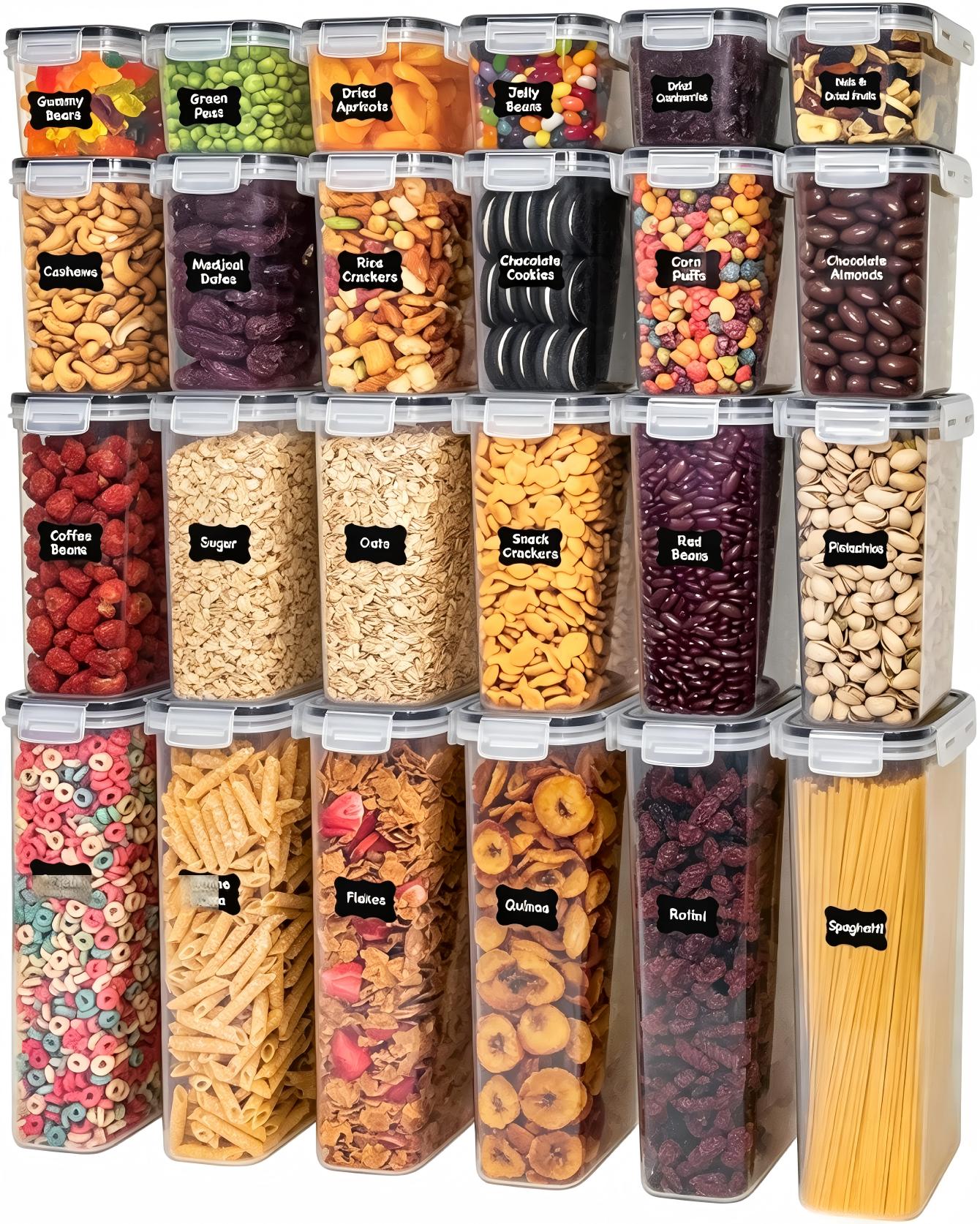 Food storage containers with l - Snacks Food Labels ulasan dan harga