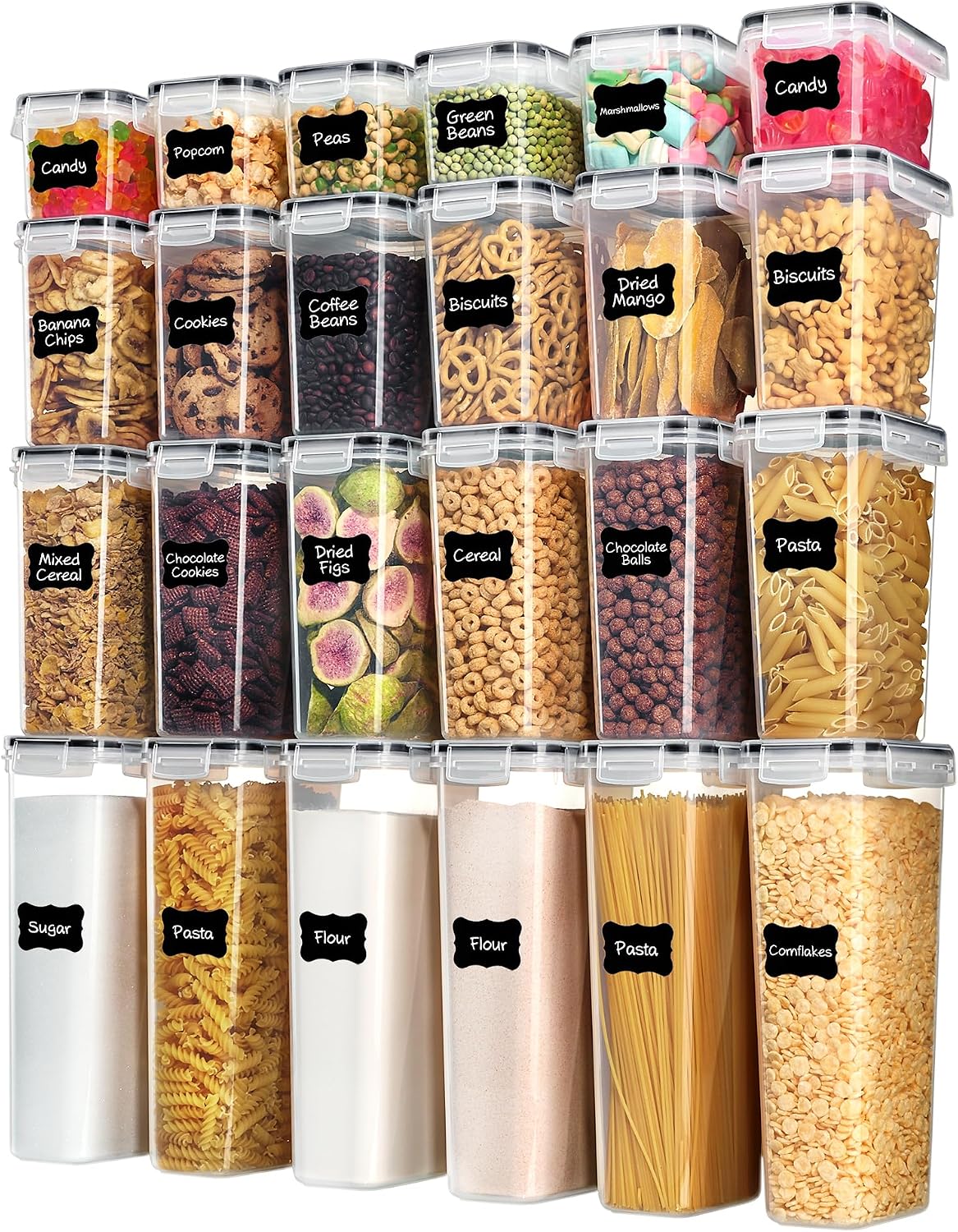 Vtopmart Airtight Food Storage - Snacks Food Labels ulasan dan harga
