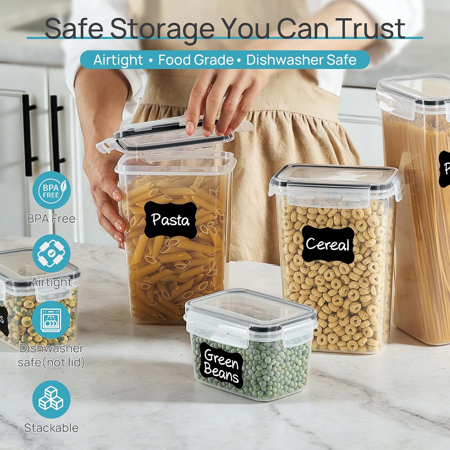 Vtopmart Airtight Food Storage - Snacks Food Labels ulasan dan harga
