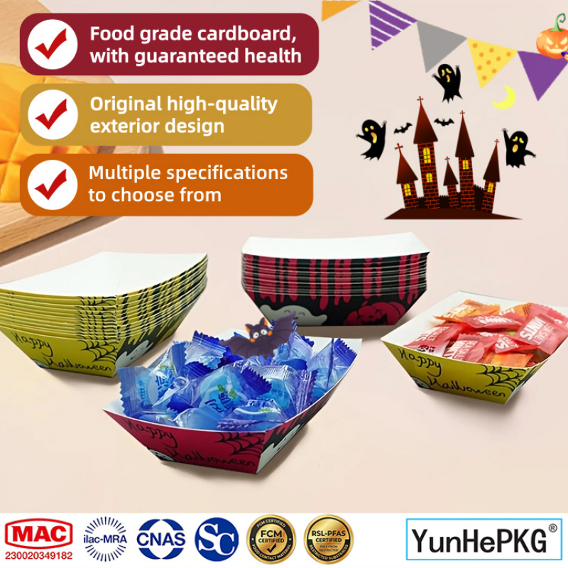 YunHePKG 100PCS Halloween Pape - Food Snacks That Are Black ulasan dan harga