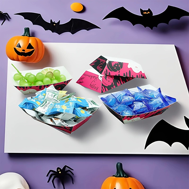 YunHePKG 100PCS Halloween Pape - Food Snacks That Are Black ulasan dan harga