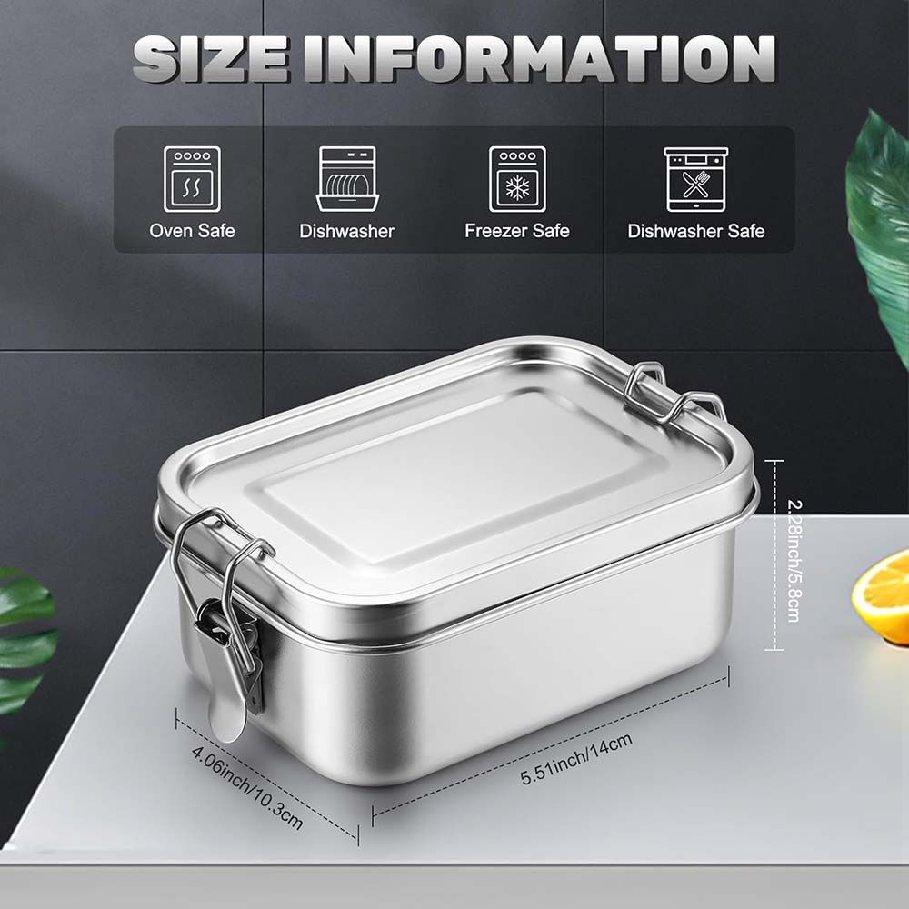 4Pcs Stainless Steel Bento Box - Food Snacks For School ulasan dan harga