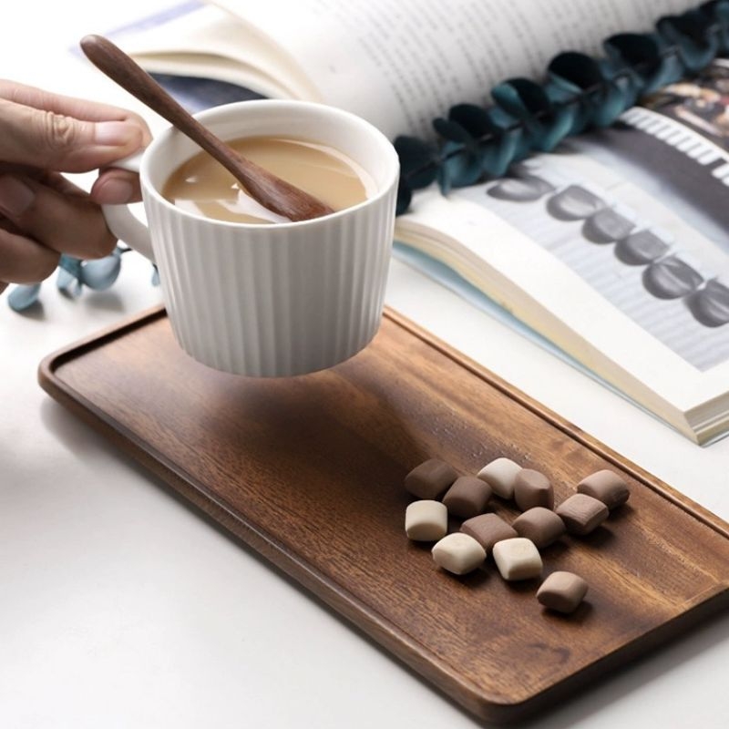 Natural Wooden Rectangular Ser - Food Snacks Wholesale ulasan dan harga