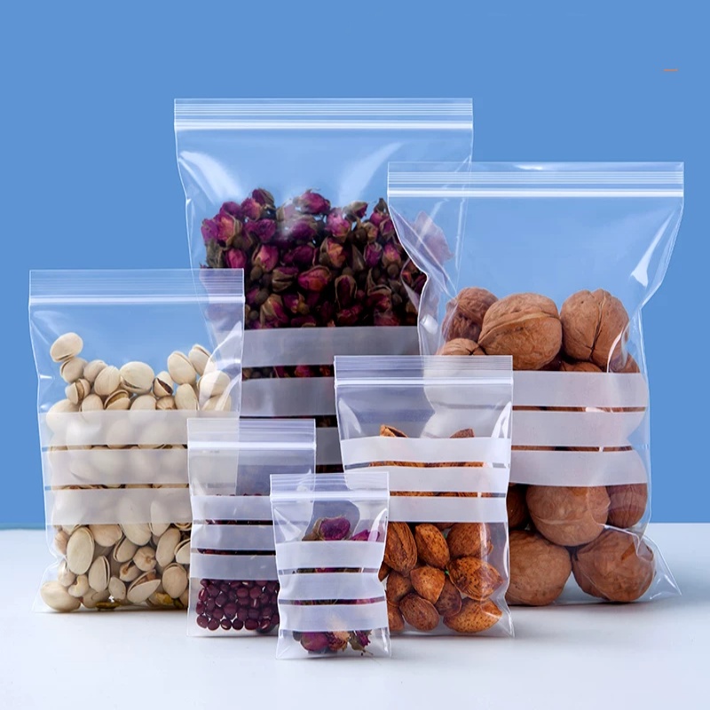 200PCS Clear PE Writing Ziploc - Snacks Food Labels ulasan dan harga