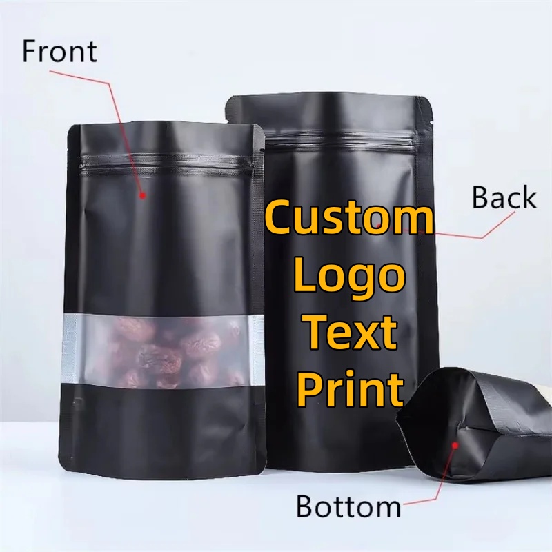 100PCS Stand-up Matte Black Al - Food Snacks For School ulasan dan harga