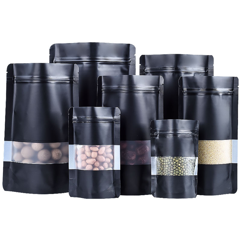100PCS Stand-up Matte Black Al - Food Snacks For School ulasan dan harga