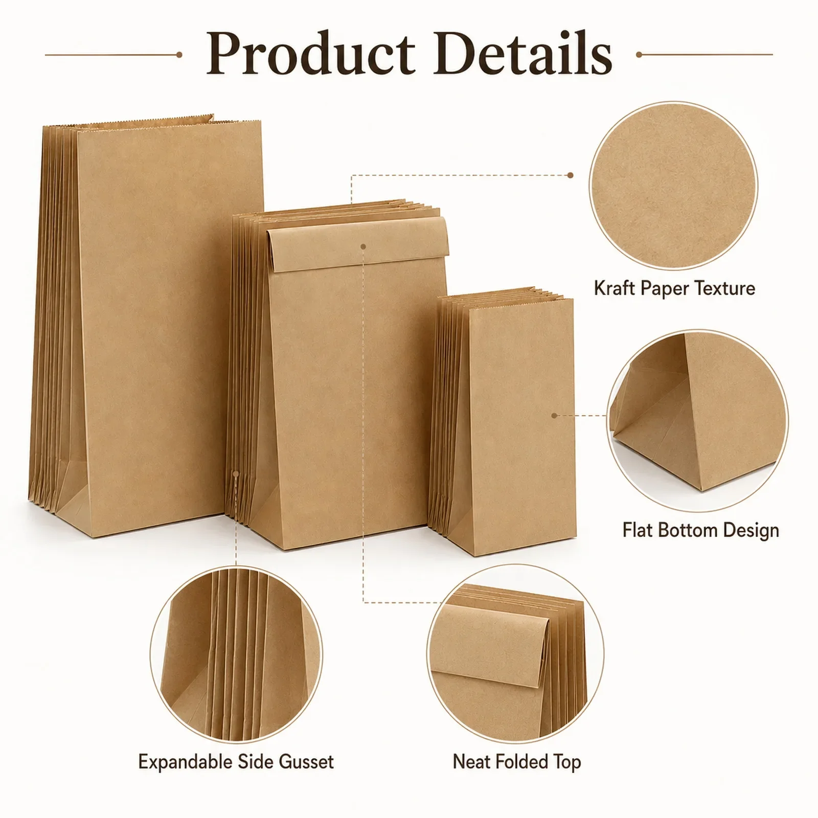 10-30Pcs Small Brown Kraft Pap - Food Snacks For School ulasan dan harga