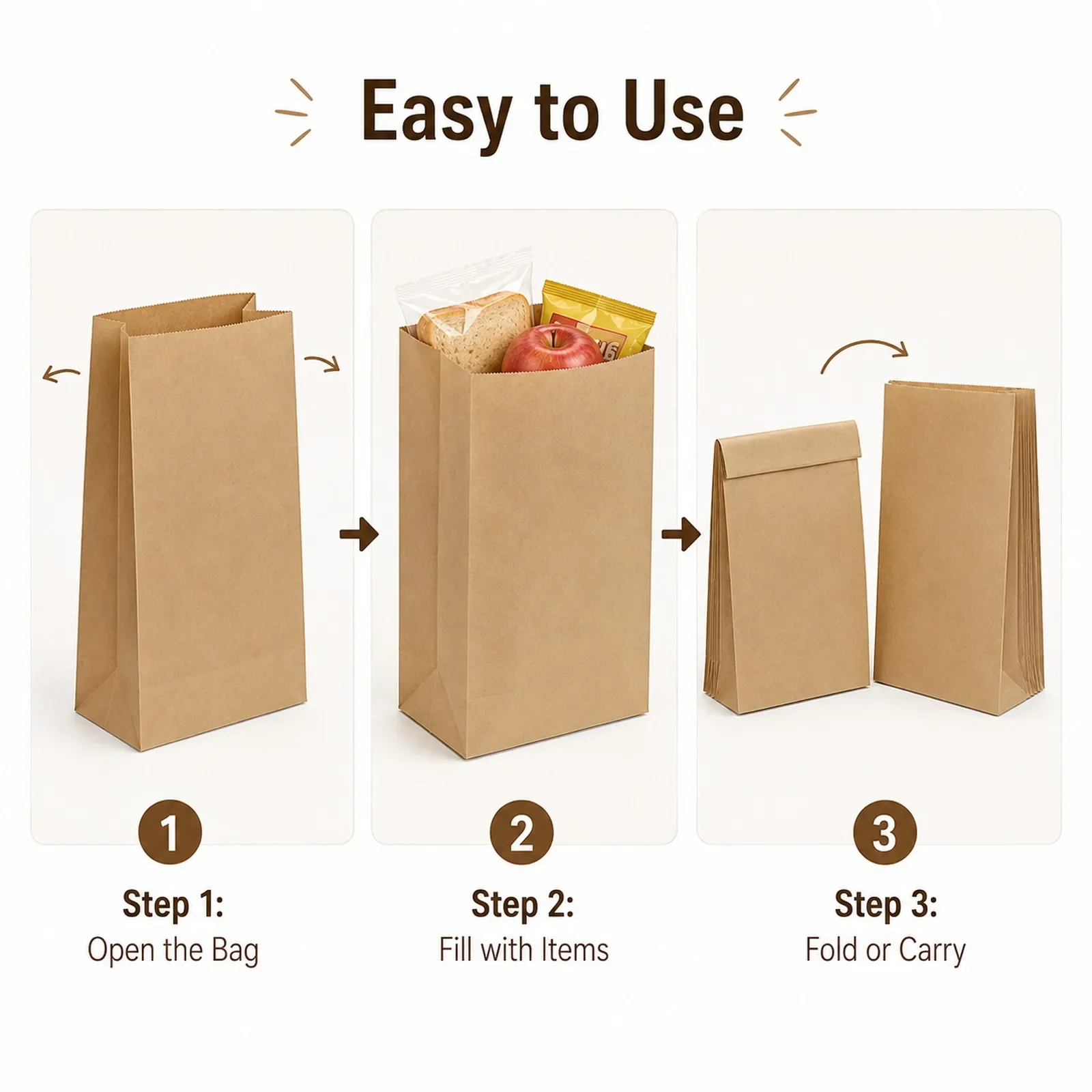 10-30Pcs Small Brown Kraft Pap - Food Snacks For School ulasan dan harga