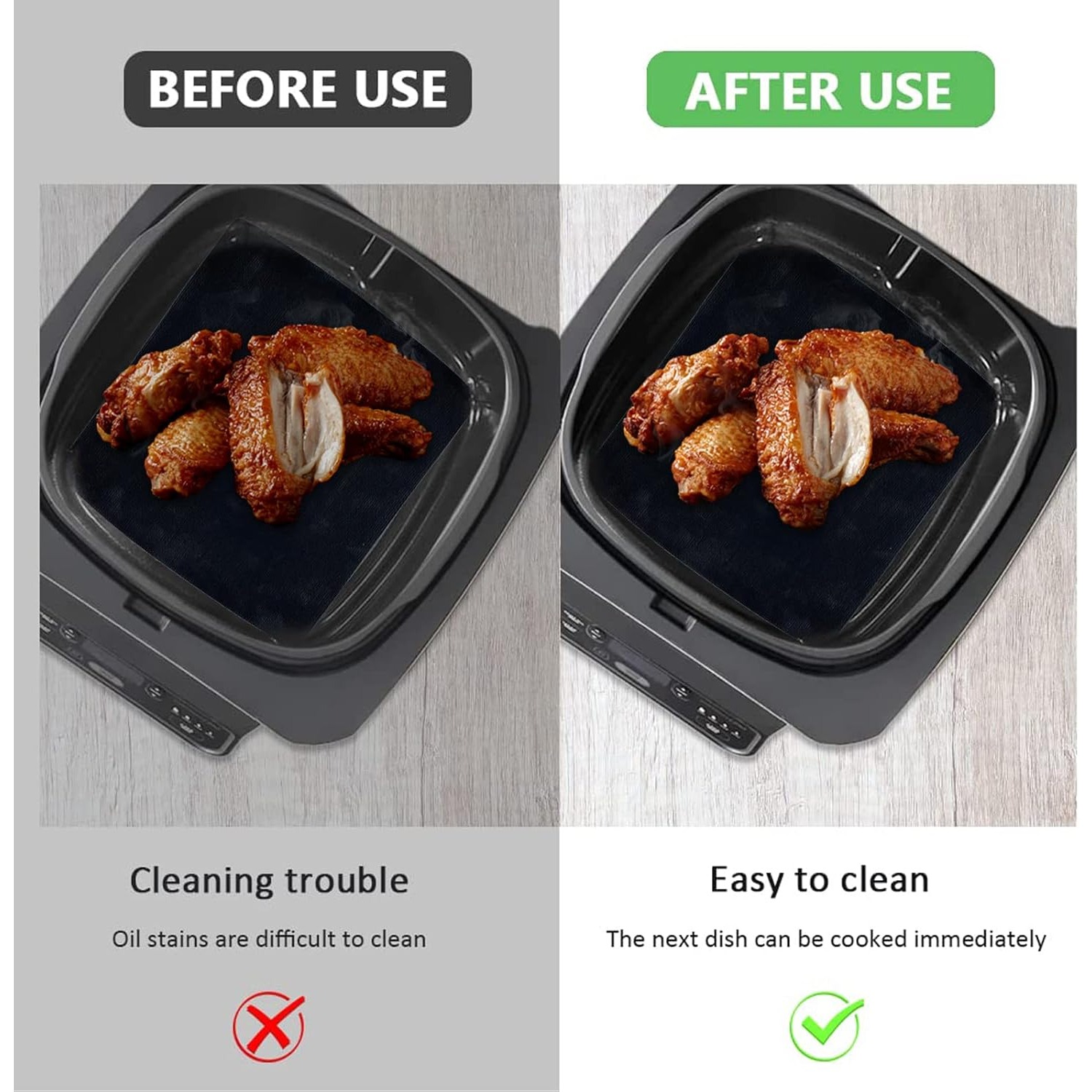 2 PC Reusable Silicone Liner S - Ninja Air Fryer Af300 ulasan dan harga